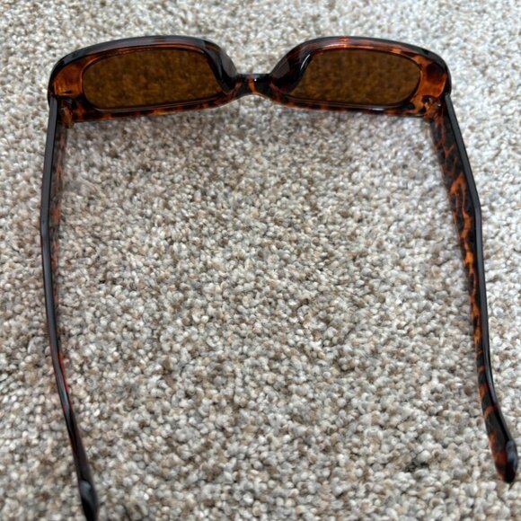Animal Print Plastic Y2K Square Sunglasses Brown - Picture 9 of 9